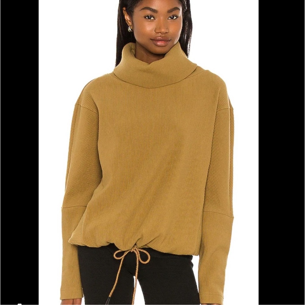 Varley Charles Sweatshirt in Antique Bronze Ribbed Turtleneck size L
